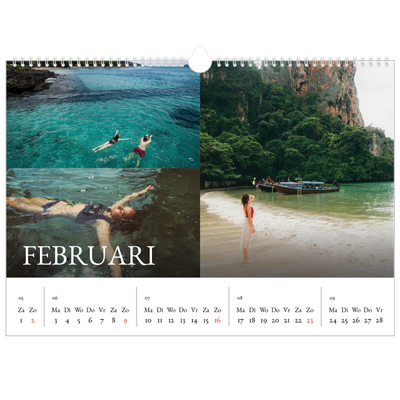Fotokalender A3 — Eenvoudige letters [Februari]