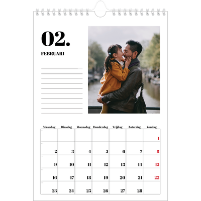 Fotokalender A4 (20 x 30 cm) — Serif en momenten [Februari]