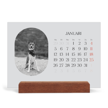 Bureaukalender met houten standaard — De open weg