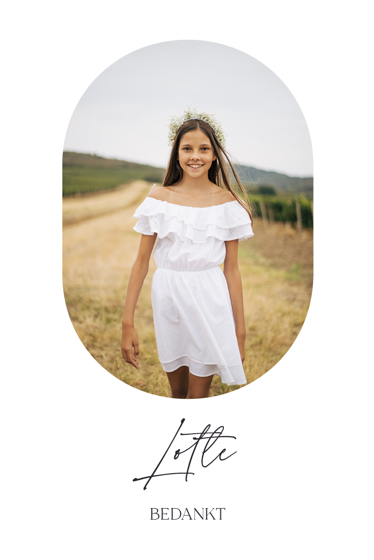 Bedankkaarten — Moderne ovale lijst