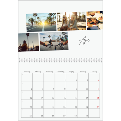 Fotokalender A4 Dubbel (30 x 40 cm) — City trip [April]