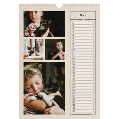 Verjaardagskalenders A3 — Craft stempel effect [Mei]