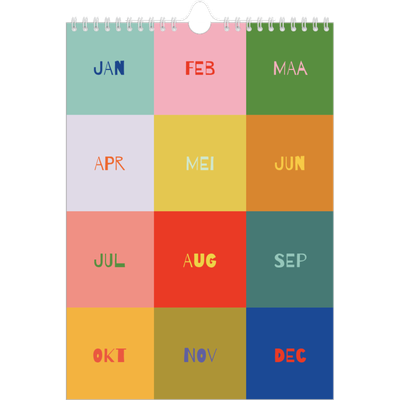 Verjaardagskalenders A4 — Vrolijk & Kleurrijk [omslag]