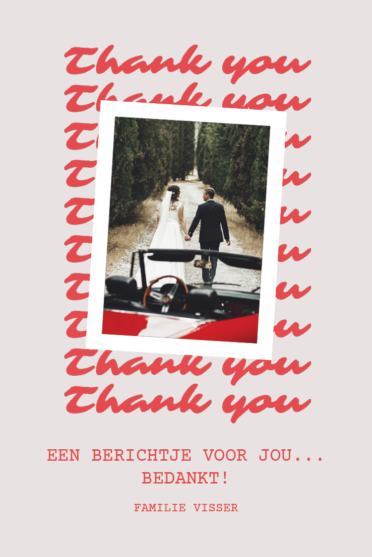 Bedankkaarten — Karmijnrode handtekening