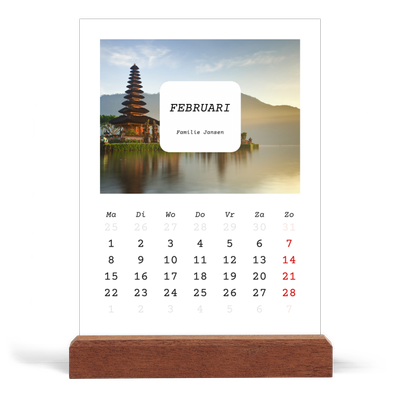 Bureaukalender met houten standaard  — Het hele verhaal [Februari]