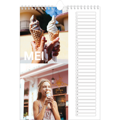 Verjaardagskalenders A4 — Grote maandaanduiding [Mei]