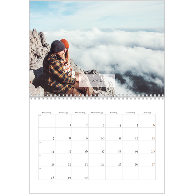 Fotokalender A4 Dubbel (30 x 40 cm) — Klassieke kalender [April]