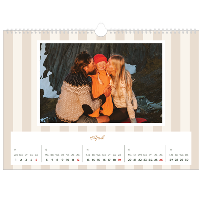 Fotokalender A3 — Schrift en strepen [April]
