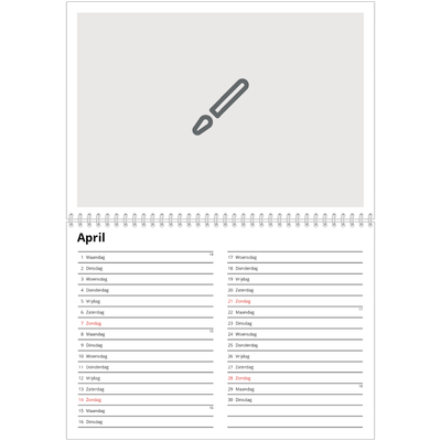 Fotokalender A4 Dubbel (30 x 40 cm) — Ontwerp je eigen fotoproduct [April]