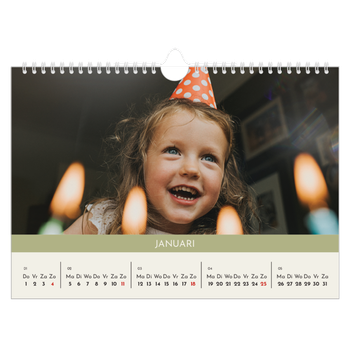 Fotokalender A4 — Pastel hoofdstukken
