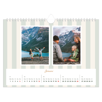 Fotokalender A4 — Schrift en strepen