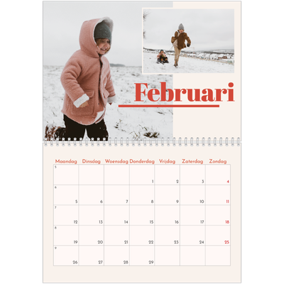 Fotokalender A4 Dubbel (30 x 40 cm) — 90s nostalgie [Februari]