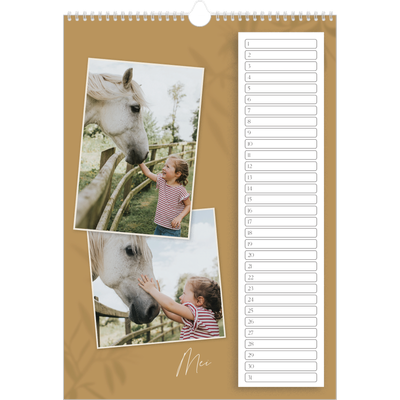 Verjaardagskalenders A3 — Warme aardetinten [Mei]