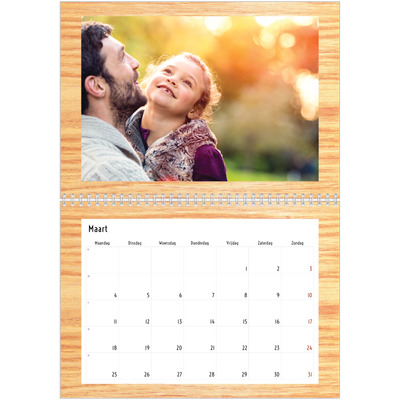 Fotokalender A4 Dubbel (30 x 40 cm) — Houtpatroon [Maart]