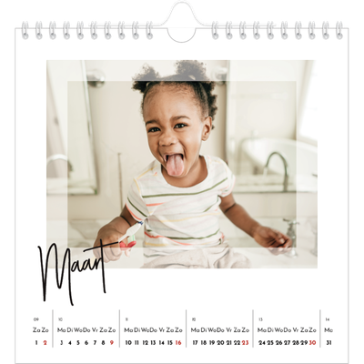 Jaarkalenders vierkant — Transparante kaders [Maart]