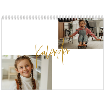 Fotokalender A4 Dubbel (30 x 40 cm) — Goudkleurige letters [omslag]