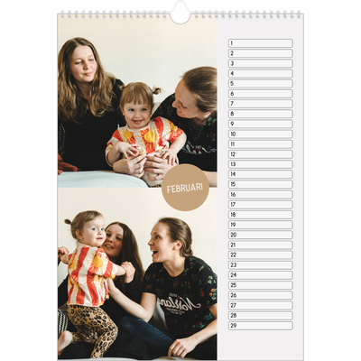 Verjaardagskalenders A3 — Fotosticker [Februari]