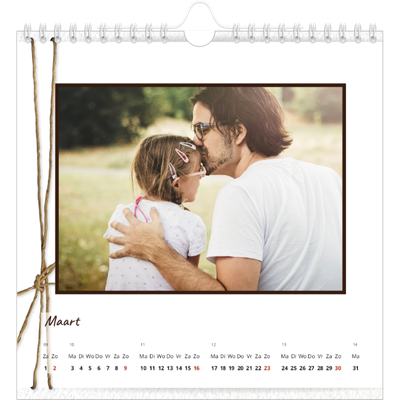 Jaarkalenders vierkant — Bloempatroon in potlood [Maart]