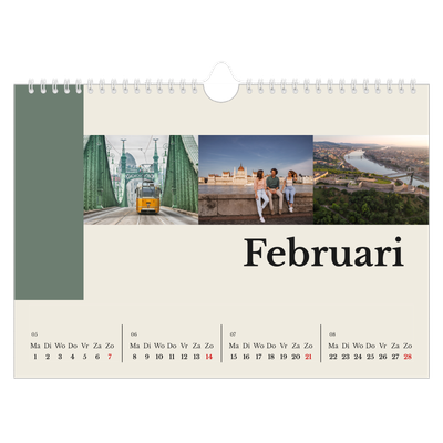 Fotokalender A4 — Bezienswaardigheden van de wereld [Februari]