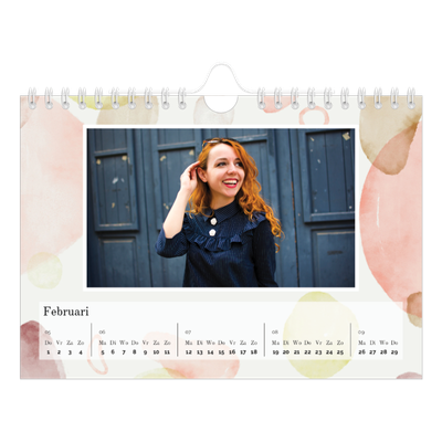 Fotokalender A5 — Aquarel vlekkenpatroon [Februari]