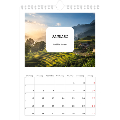 Fotokalender A4 (20 x 30 cm) — Het hele verhaal [Januari]
