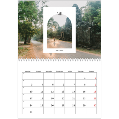 Fotokalender A4 Dubbel (30 x 40 cm) — De open boog [Mei]