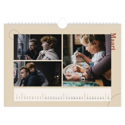 Fotokalender A4 — Asymmetrische tekst [Maart]