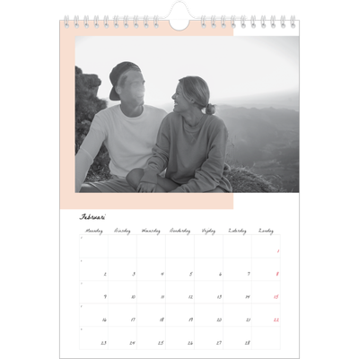 Fotokalender A4 (20 x 30 cm) — Kleur frames [Februari]