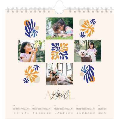 Jaarkalenders vierkant — Minimalistisch koraal [omslag]