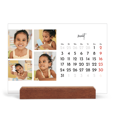 Bureaukalender met houten standaard  — Foto arrangement [Maart]