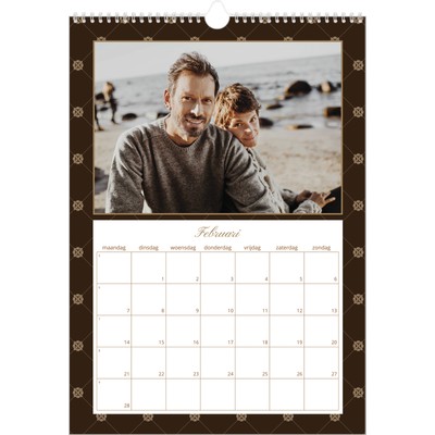 A3 Jaarkalenders — Vintage zwart-wit [Februari]