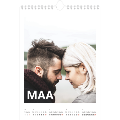 Fotokalender A4 (20 x 30 cm) — Grote maandaanduiding [Maart]