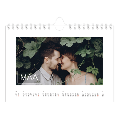 Fotokalender A5 — Overlay van datumvak [Maart]