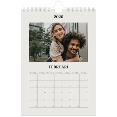 Fotokalender A5 — Simpel ivoor [Februari]