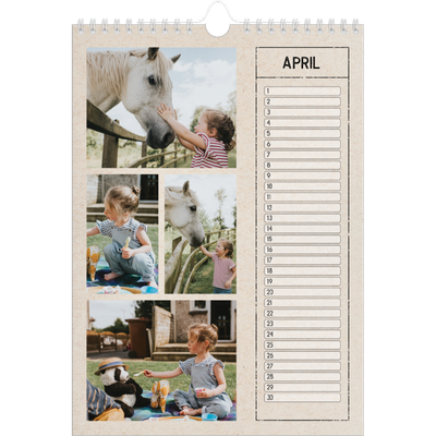 Verjaardagskalenders A4 — Craft stempel effect [April]