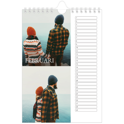 Fotokalender A5 — Eenvoudige letters [Februari]