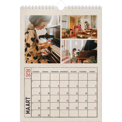 Fotokalender A4 (20 x 30 cm) — Craft stempel effect [Maart]