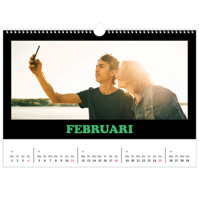 Fotokalender A3 — Vrolijke typo [Februari]