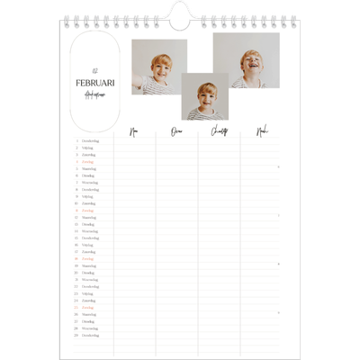 A4 Familieplanners — Grootse plannen - gezinsplanner 4 personen [Februari]