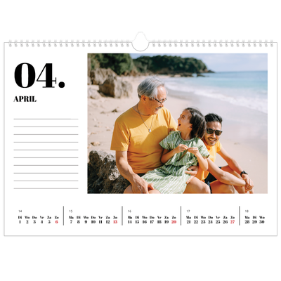 Fotokalender A3 — Serif en momenten [April]