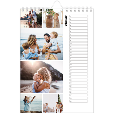 Fotokalender A5 — Collage in blokkenpatroon [Februari]