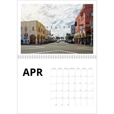 Fotokalender A4 Dubbel (30 x 40 cm) — Witte randen [April]