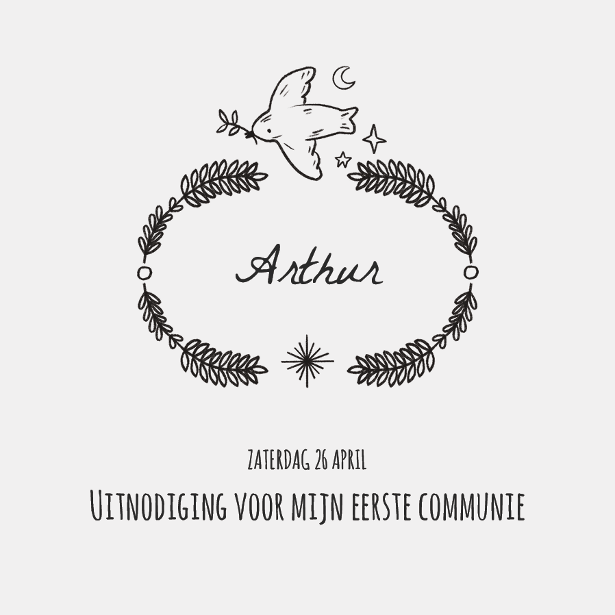 Uitnodigingen — Duif embleem