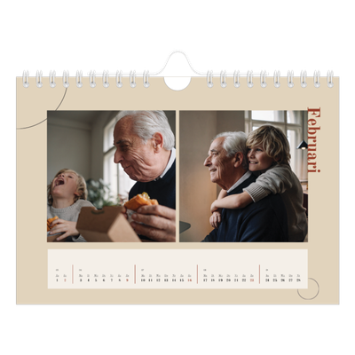 Fotokalender A5 — Asymmetrische tekst [Februari]