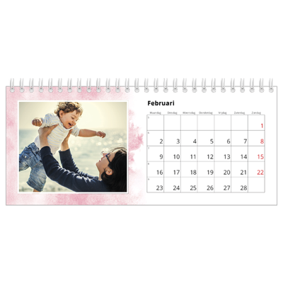 Bureaukalenders — Aquarel achtergronden [Februari]