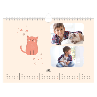 Fotokalender A4 — Kattenpoten en krabbels [April]