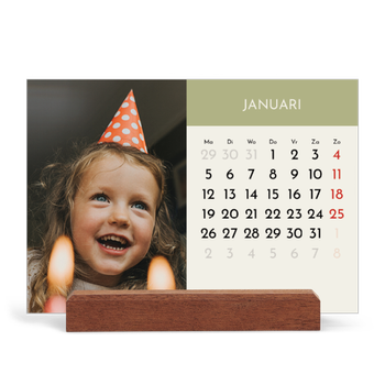 Bureaukalender met houten standaard — Pastel hoofdstukken