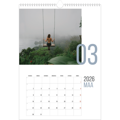 A3 Jaarkalenders — Maandnummers [Maart]