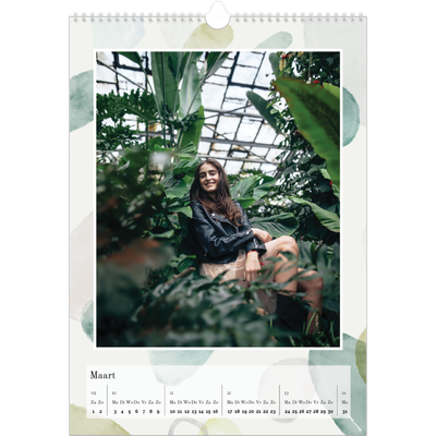 A3 Jaarkalenders — Aquarel vlekkenpatroon [Maart]