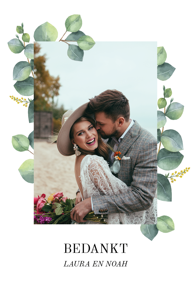 Bedankkaarten — Groene bladeren